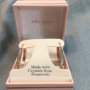 NIB- pink Swarovski crystals earrings-Sofia James